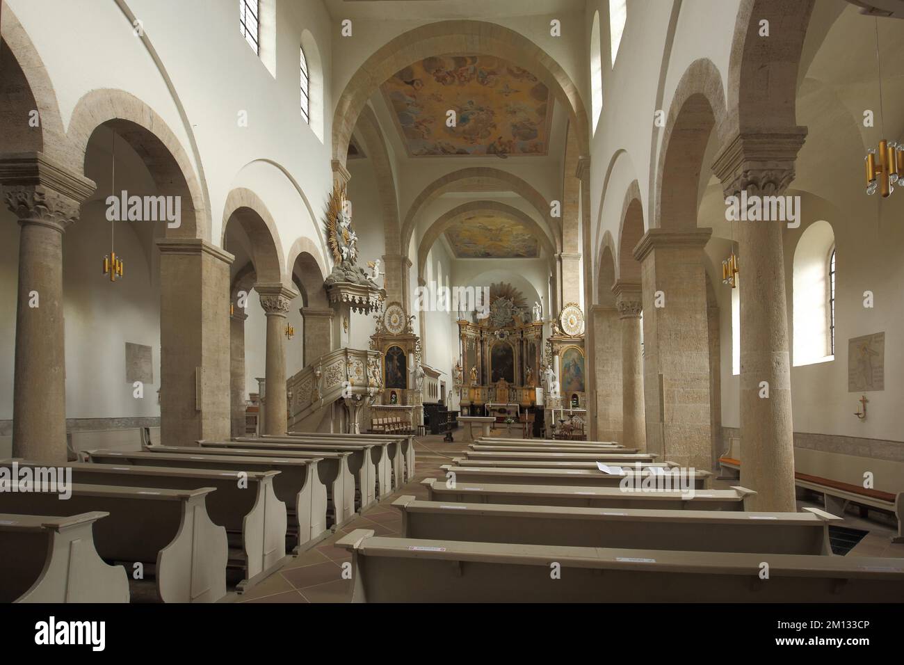 Vue intérieure de l'église depuis le monastère de Huysburg, Harz, Saxe-Anhalt, Allemagne, Europe Banque D'Images