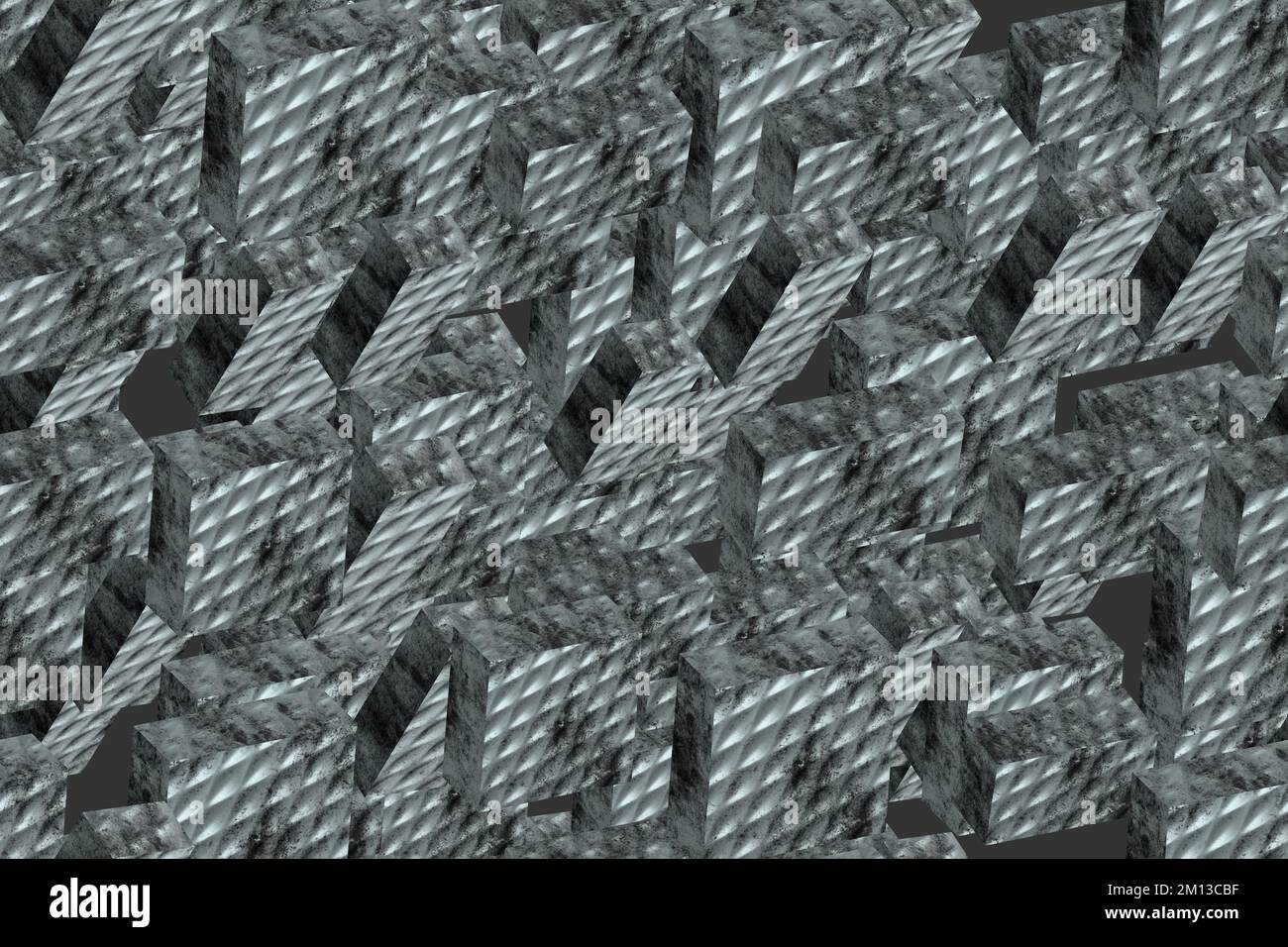 Motif sans couture pour carreaux de métal, 3D arrière-plan de l'illustration Banque D'Images