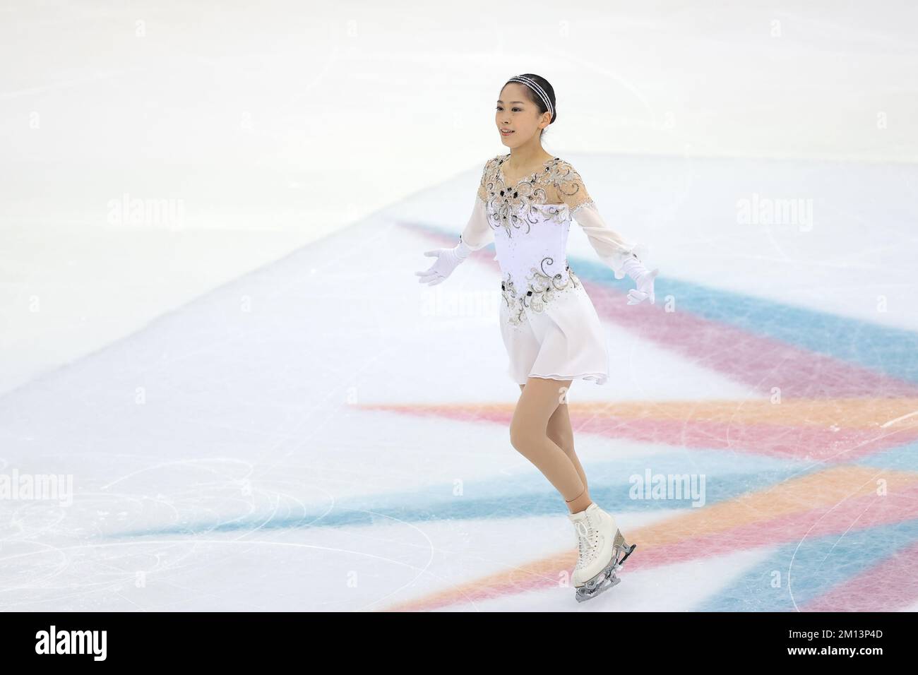 Turin, Italie, le 9th décembre 2022. HANA Yoshida, du Japon, se produit dans le cadre du programme de patinage libre des jeunes femmes à Palavela, Turin. Date de la photo : 9th décembre 2022. Crédit photo à lire: Jonathan Moscrop/Sportimage crédit: Sportimage/Alay Live News Banque D'Images