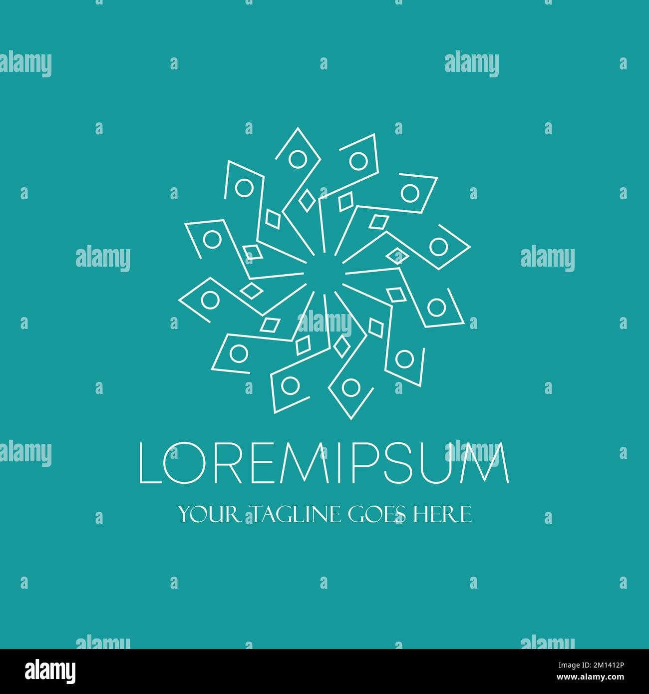 déco ligne type de carré et circulaire image graphique icône logo design concept vecteur stock. Peut être utilisé comme symbole lié au motif ou à l'intérieur Illustration de Vecteur