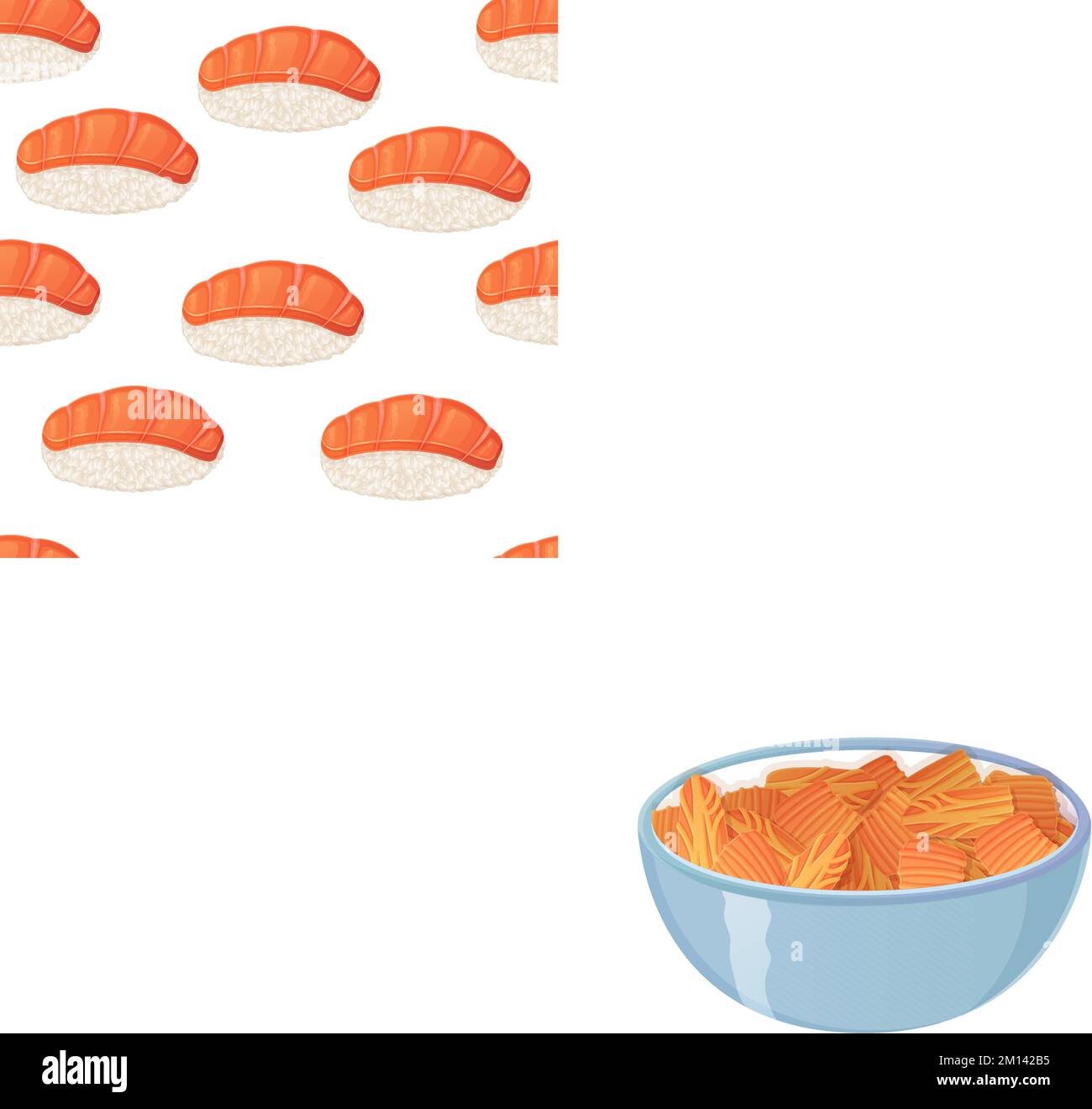 Plat de Kimchi coréen dans un bol. Illustration de la cuisine asiatique isolée sur blanc dans un style de dessin animé Illustration de Vecteur