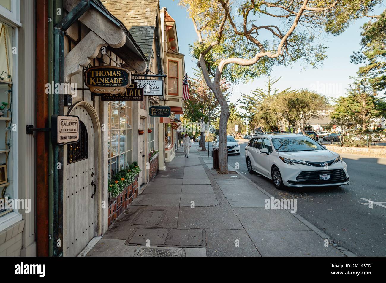 Carmel-by-the-Sea, Californie, architecture fantaisiste typique. Banque D'Images Carmel-by-the-Sea, Californie, architecture fantaisiste typique. Banque D'Images