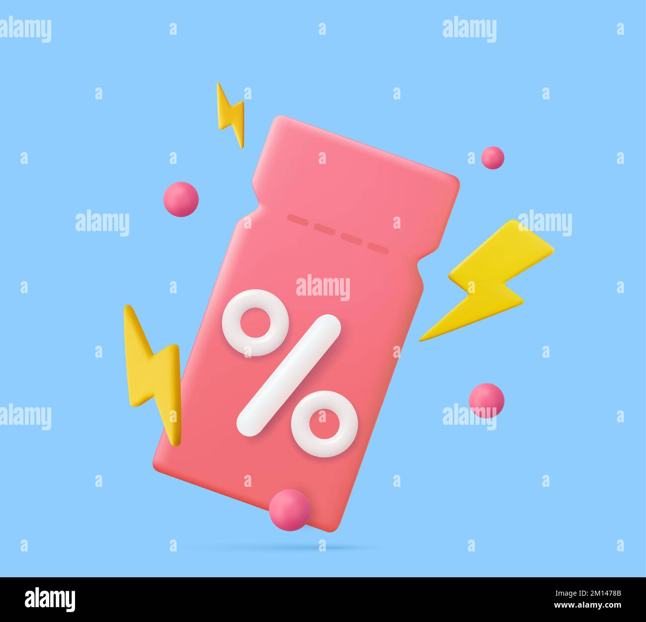 3D solde Flash avec coupon. Illustration de Vecteur