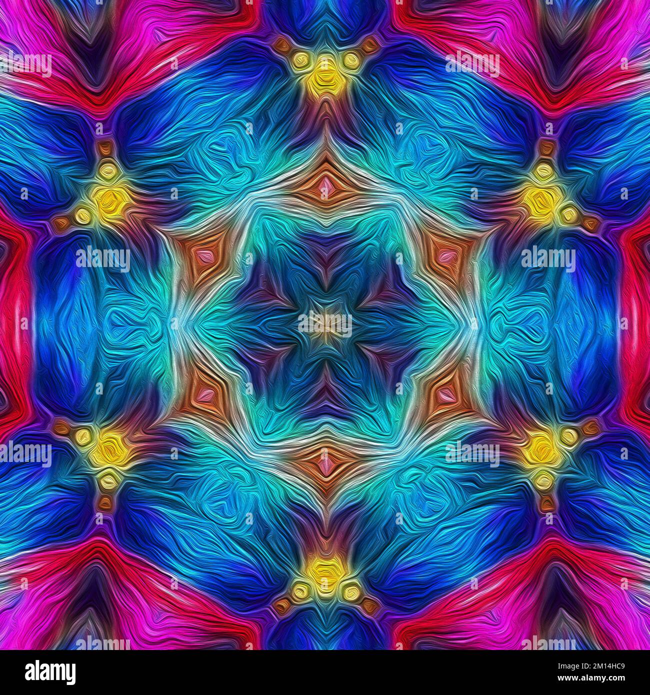 Mandala mystique magique. Fractale géométrique ésotérique. Arrière-plan kaléidoscopique Banque D'Images