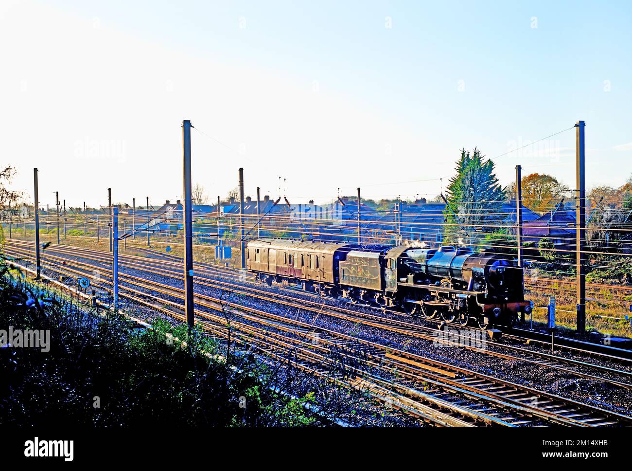 Royal Scot Class No 46115 Scotts Guardsman à Holgate York, Angleterre Banque D'Images