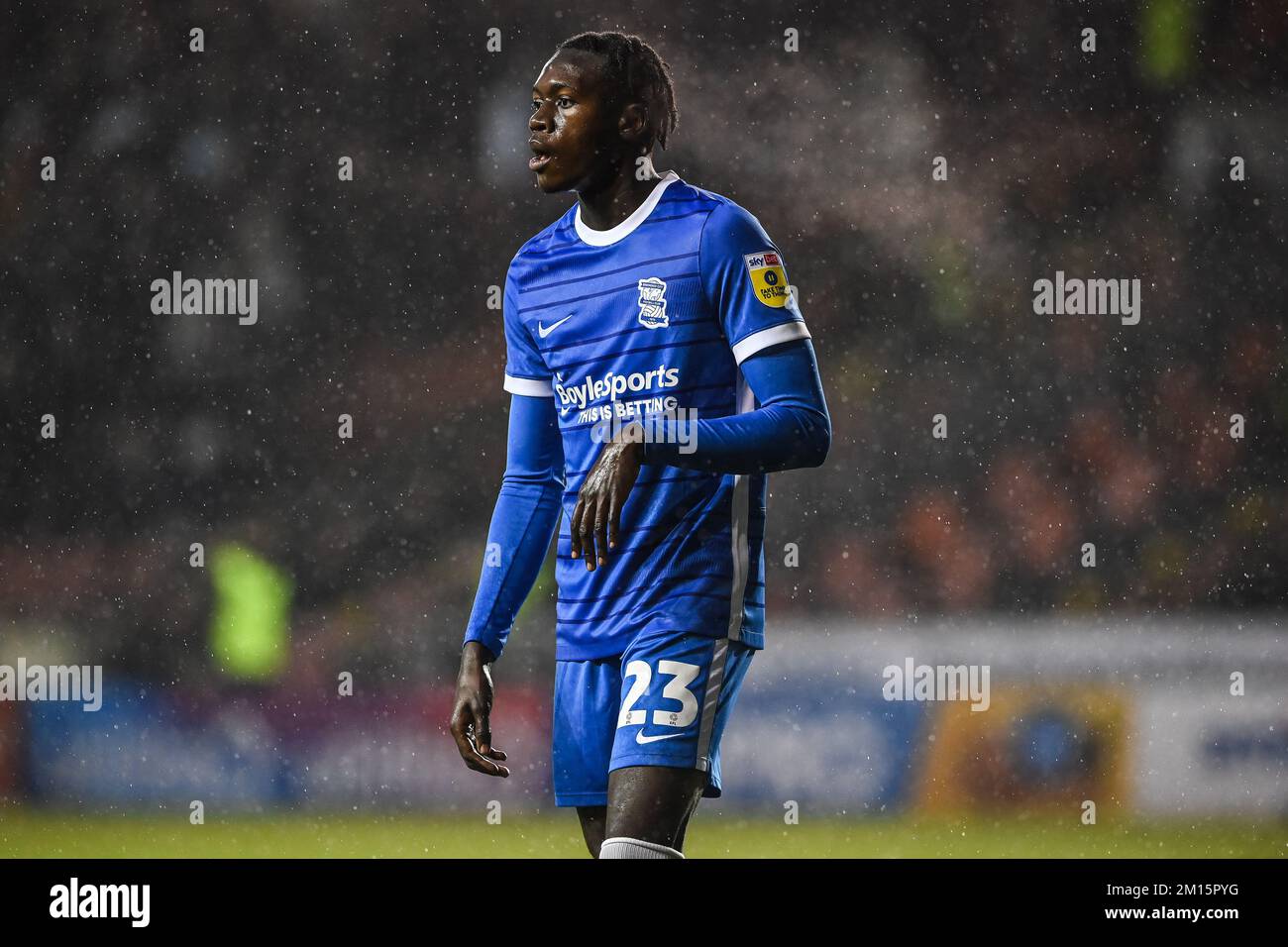 Emmanuel Longelo #23 de Birmingham City pendant le match de championnat de Sky Bet Blackpool vs Birmingham City à Bloomfield Road, Blackpool, Royaume-Uni, 10th décembre 2022 (photo de Craig Thomas/News Images) dans, le 12/10/2022. (Photo de Craig Thomas/News Images/Sipa USA) crédit: SIPA USA/Alay Live News Banque D'Images