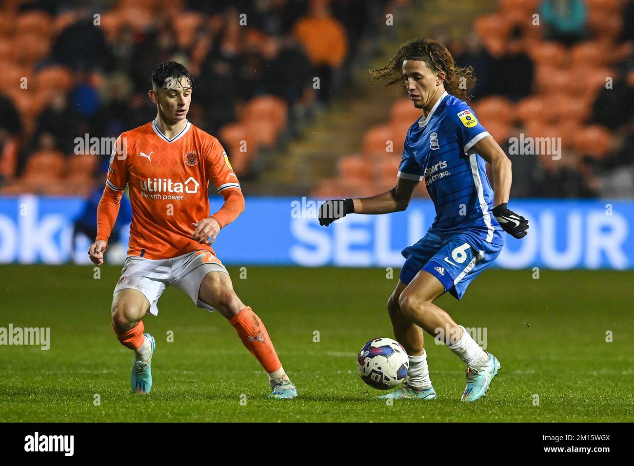 Hannibal Mejbri #6 de Birmingham City pendant le match de championnat de Sky Bet Blackpool vs Birmingham City à Bloomfield Road, Blackpool, Royaume-Uni, 10th décembre 2022 (photo par Craig Thomas/News Images) dans, le 12/10/2022. (Photo de Craig Thomas/News Images/Sipa USA) crédit: SIPA USA/Alay Live News Banque D'Images