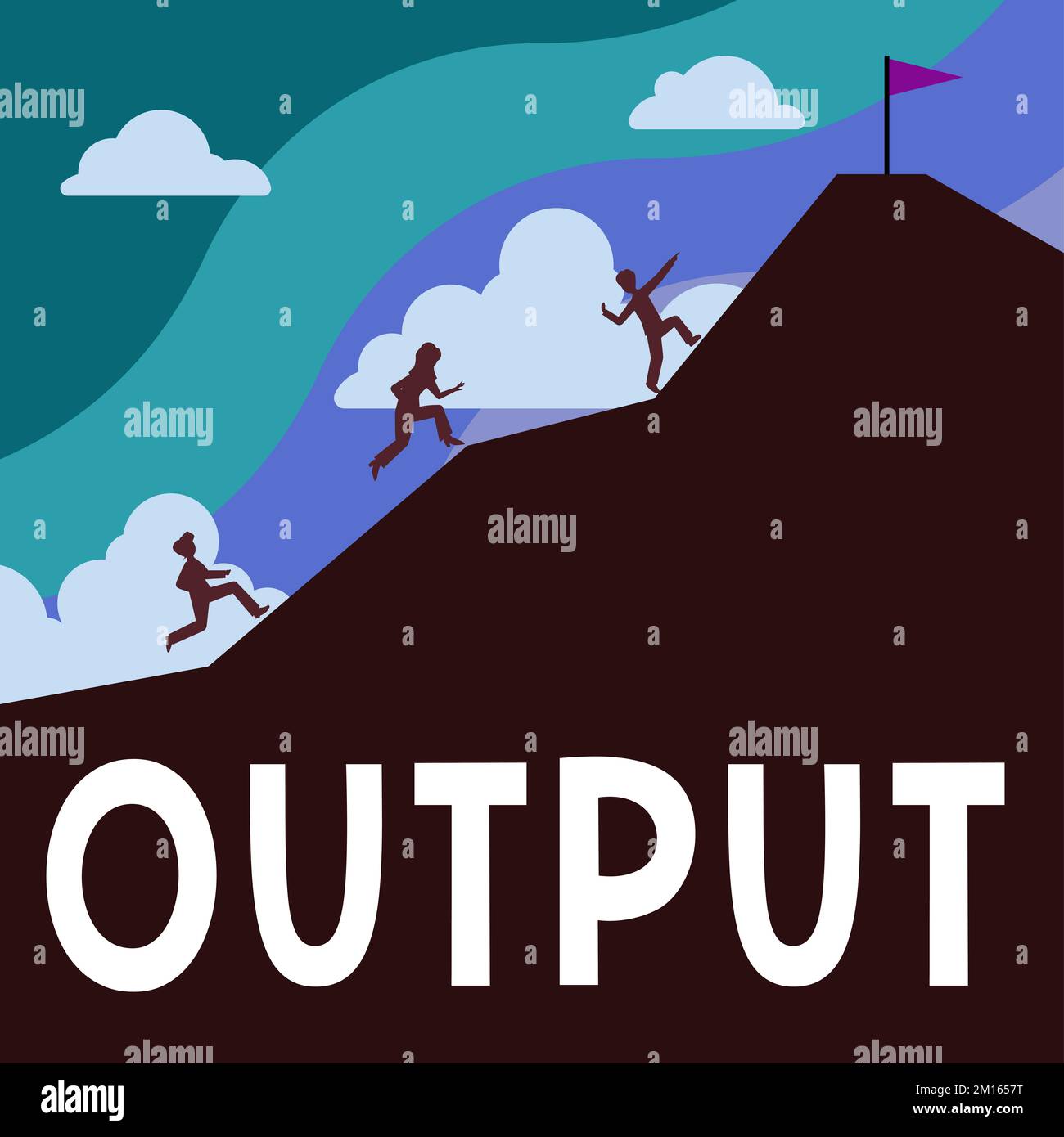 Sortie de texte d'écriture manuscrite. Mot écrit sur le résultat final de quelque chose ou comment les choses finissent vers le haut Banque D'Images