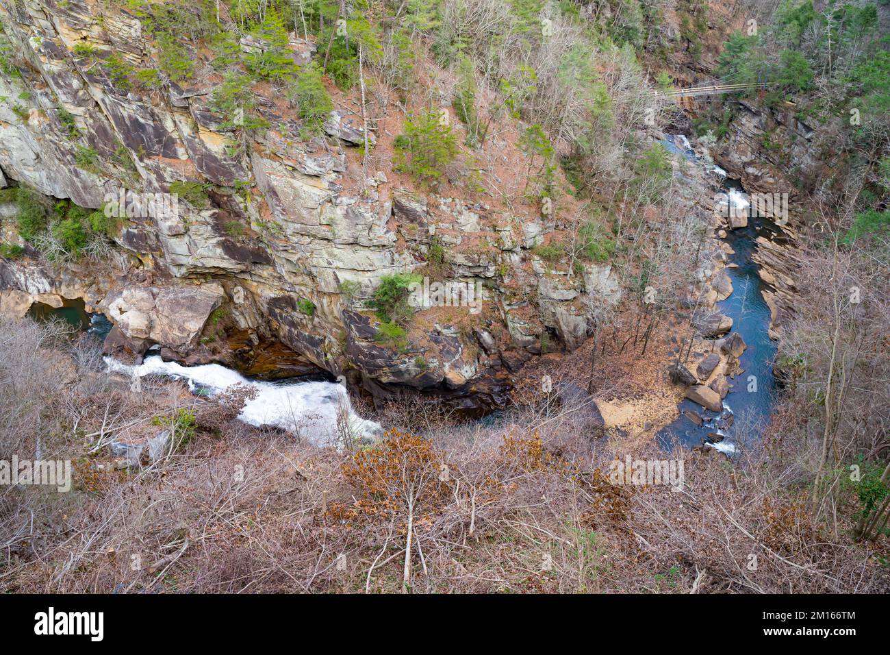 Tallulah Falls, au nord-est d'Atlanta, Habersham & Rabun County, Géorgie. Il s'agit d'une série de six chutes d'eau en cascade à travers l'ancienne gorge de Tallulah Banque D'Images