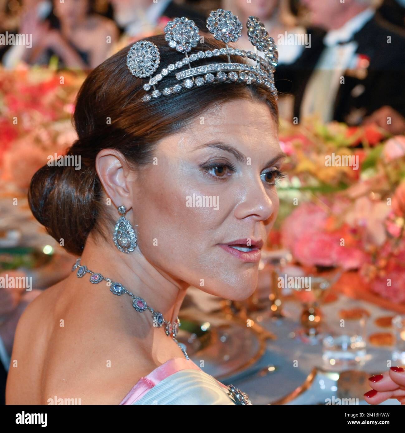 Princesse Victoria lors du banquet de prix Nobel à l'hôtel de ville de Stockholm, Suède samedi 10 décembre 2022.photo: Jonas Ekstromer / TT / 1 Banque D'Images