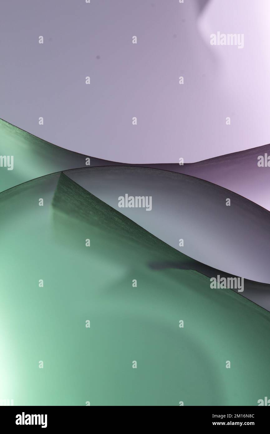 Papier d'art circulaire avec bords droits et bords incurvés Banque D'Images