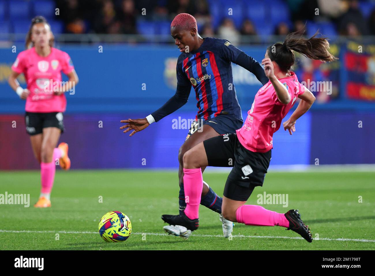 Barcelone, Espagne. 10th décembre 2022. Oshoala du FC Barcelone en action pendant le match de la Liga F entre le FC Barcelone et Alhama CF au stade Johan Cruyff de Barcelone, Espagne. Crédit : DAX Images/Alamy Live News Banque D'Images