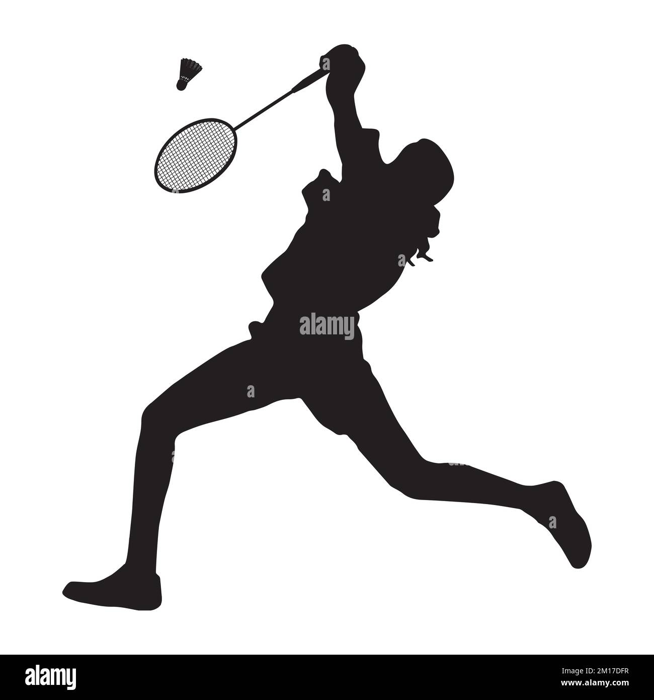 Illustration vectorielle de la silhouette féminine de joueur de badminton Illustration de Vecteur