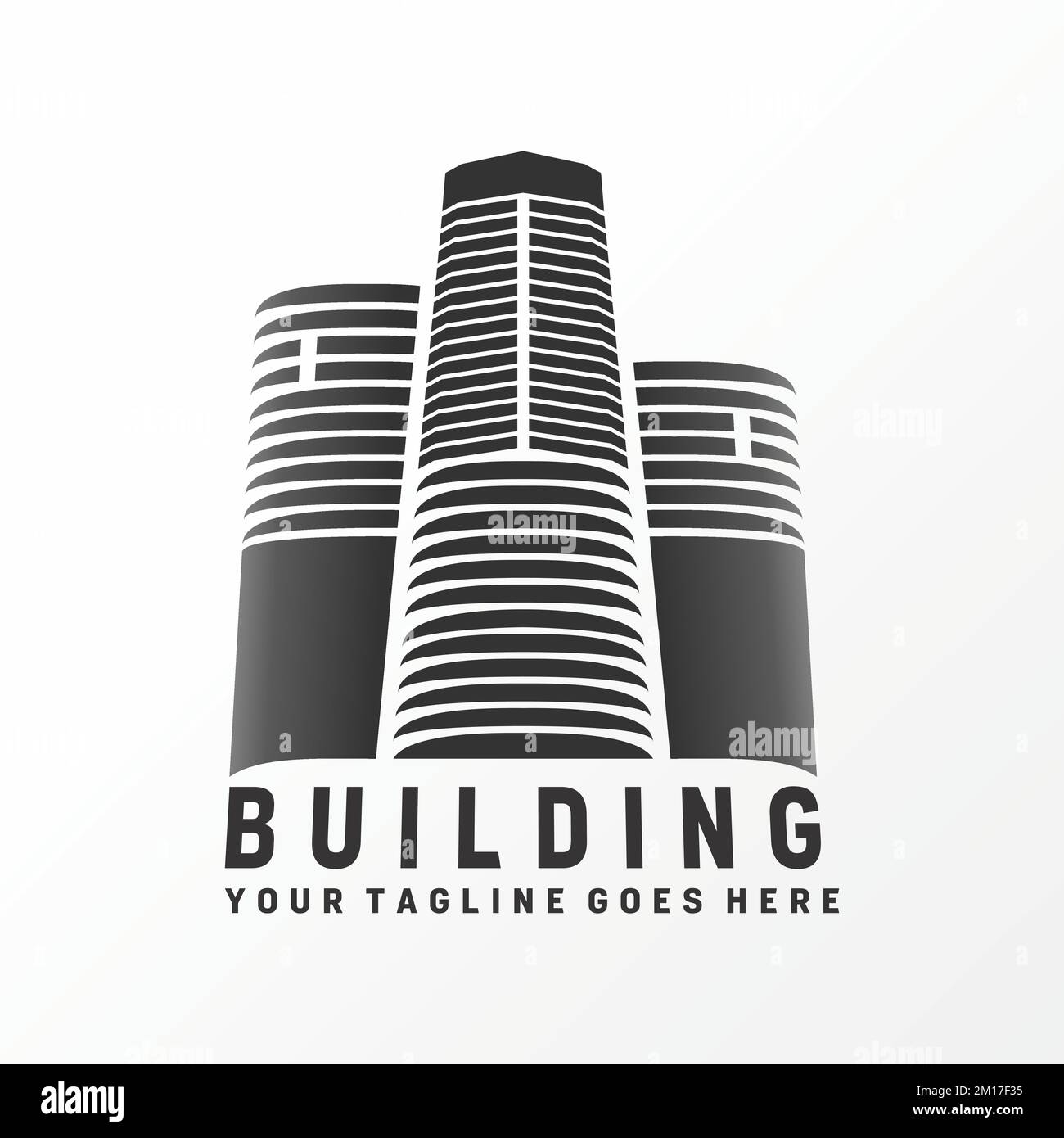 Trois gratte-ciel bâtiment ville image graphique icône logo design abstrait concept vecteur stock. Peut être utilisé comme symbole associé à une propriété ou un groupe Illustration de Vecteur