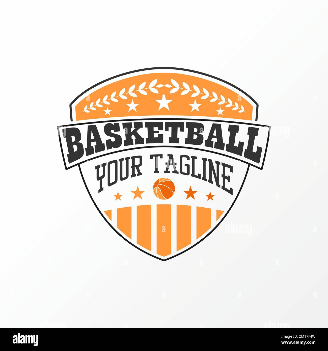 Superbe emblème de basket-ball avec boule image graphique icône logo design abstrait concept vecteur stock. Peut être utilisé comme symbole lié au sport de tournoi Illustration de Vecteur