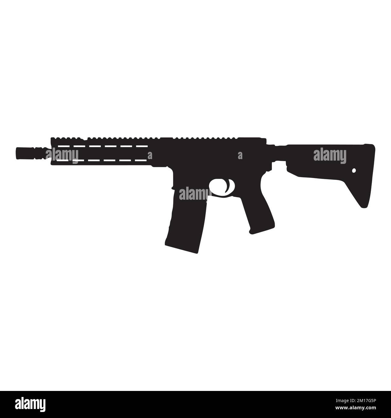 Illustration vectorielle d'une silhouette de fusil d'assaut Illustration de Vecteur