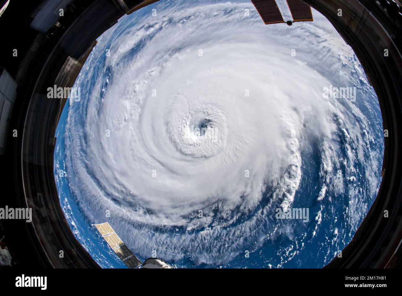 Vue par satellite de l'ouragan Florence sur l'océan Atlantique. Amélioration numérique. Amélioration numérique. Éléments de cette image fournis par la NASA. Banque D'Images