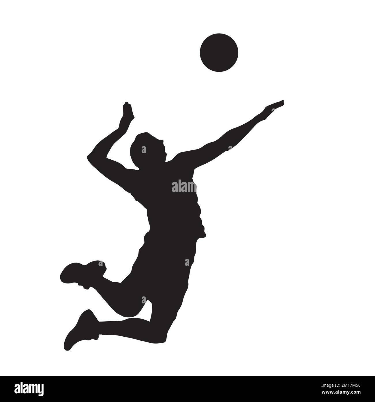 Silhouette artistique du joueur de volley-ball Illustration de Vecteur