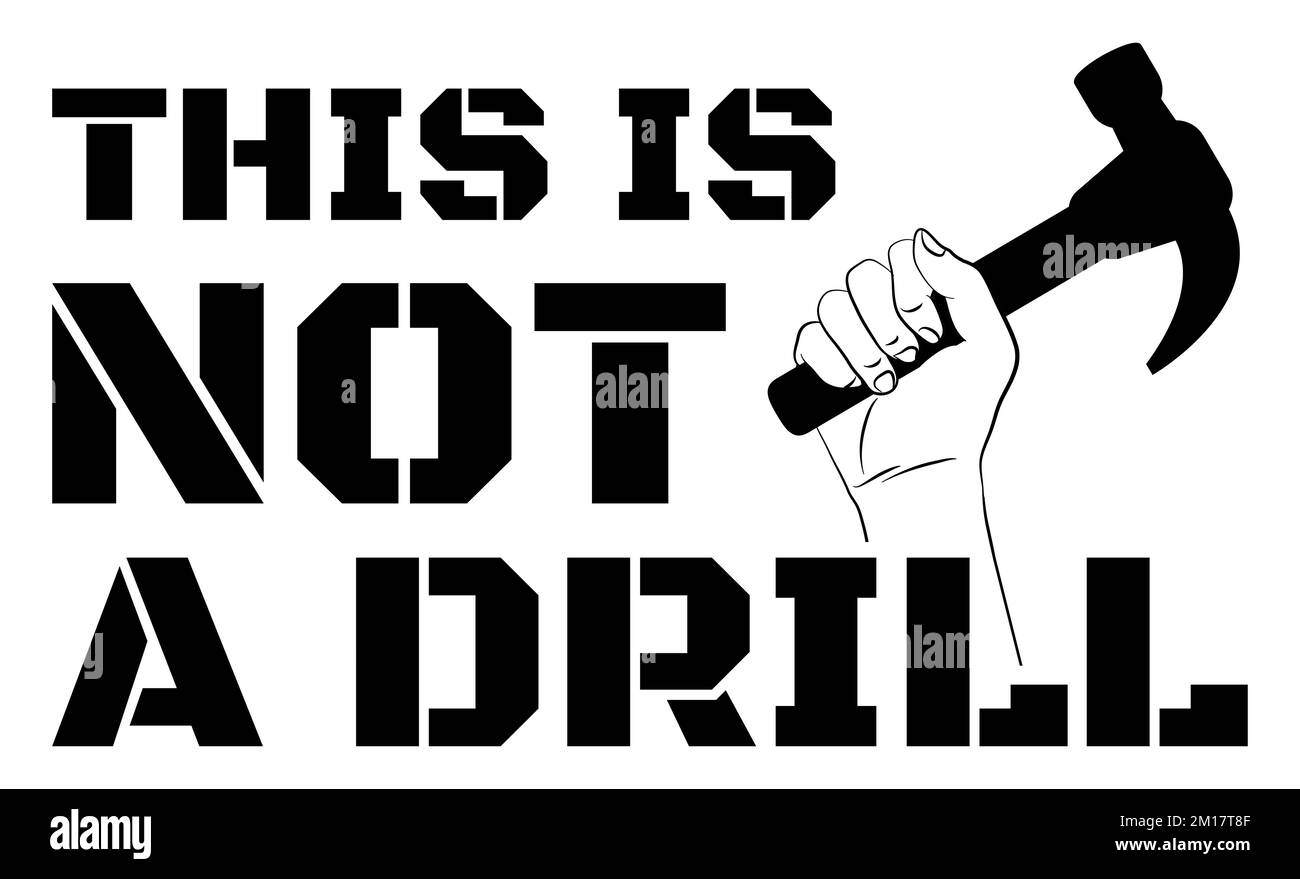 Ce n'est pas un forer papa blagues t-shirt conception, dessin de main tenant marteau avec texte, illustration vectorielle. Illustration de Vecteur