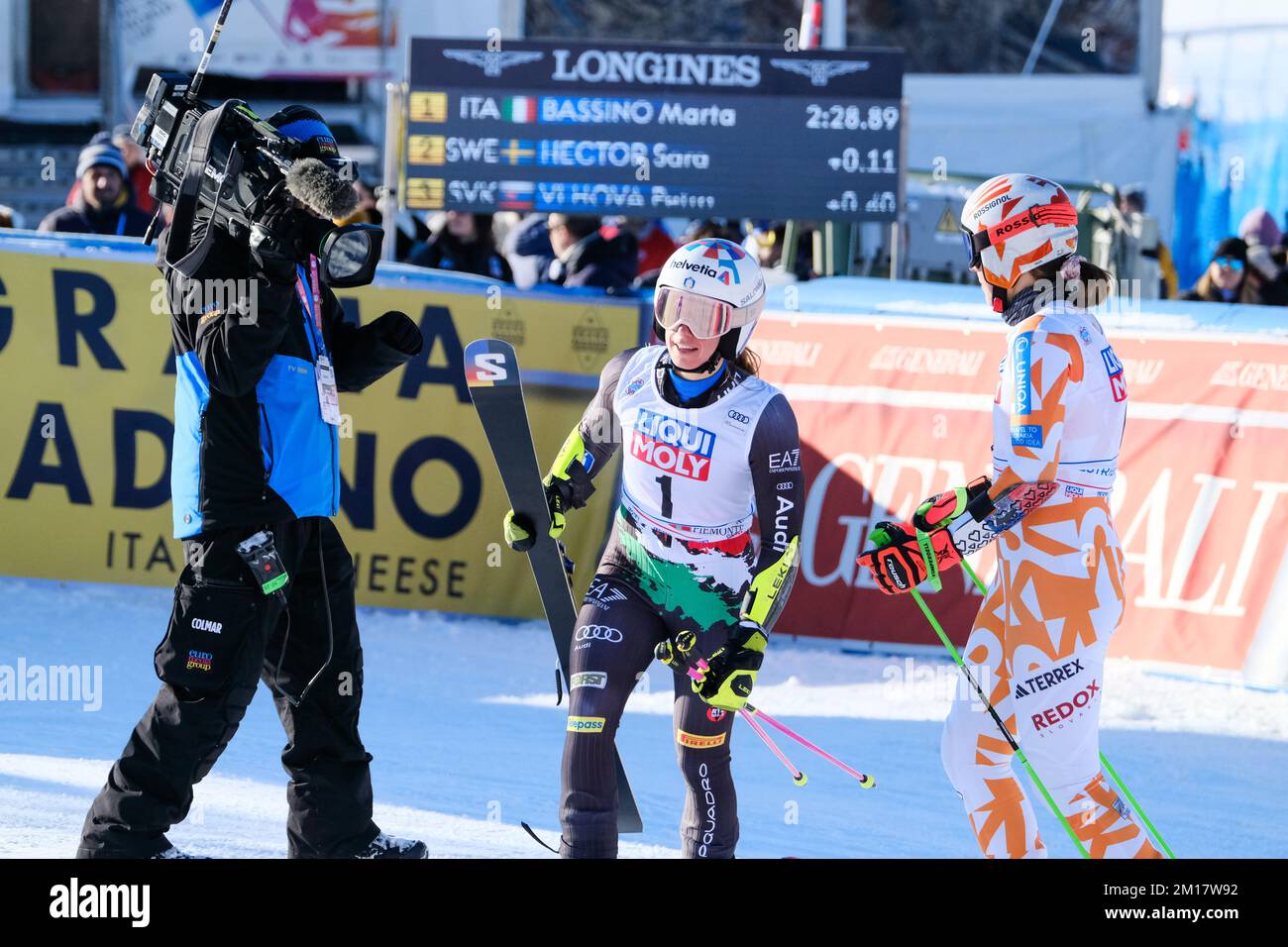 Sestriere Italie 10 décembre 2022 Triumph de Marta Bassino dans le slalom géant de la coupe du monde à Sestriere. Banque D'Images