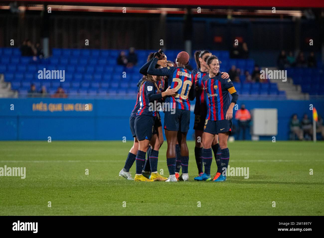 Barcelone, Espagne. 10th décembre 2022. Barcelone, Espagne, 10 décembre 2022: Les joueurs du FC Barcelone Femeni célèbrent leur but lors du match Finetwork Femeni F entre le FC Barcelone Femeni et Alhama CF El Pozo à Estadi Johan Cruyff à Barcelone, Espagne (Unnati Naidu/SPP) Credit: SPP Sport Press photo. /Alamy Live News Banque D'Images