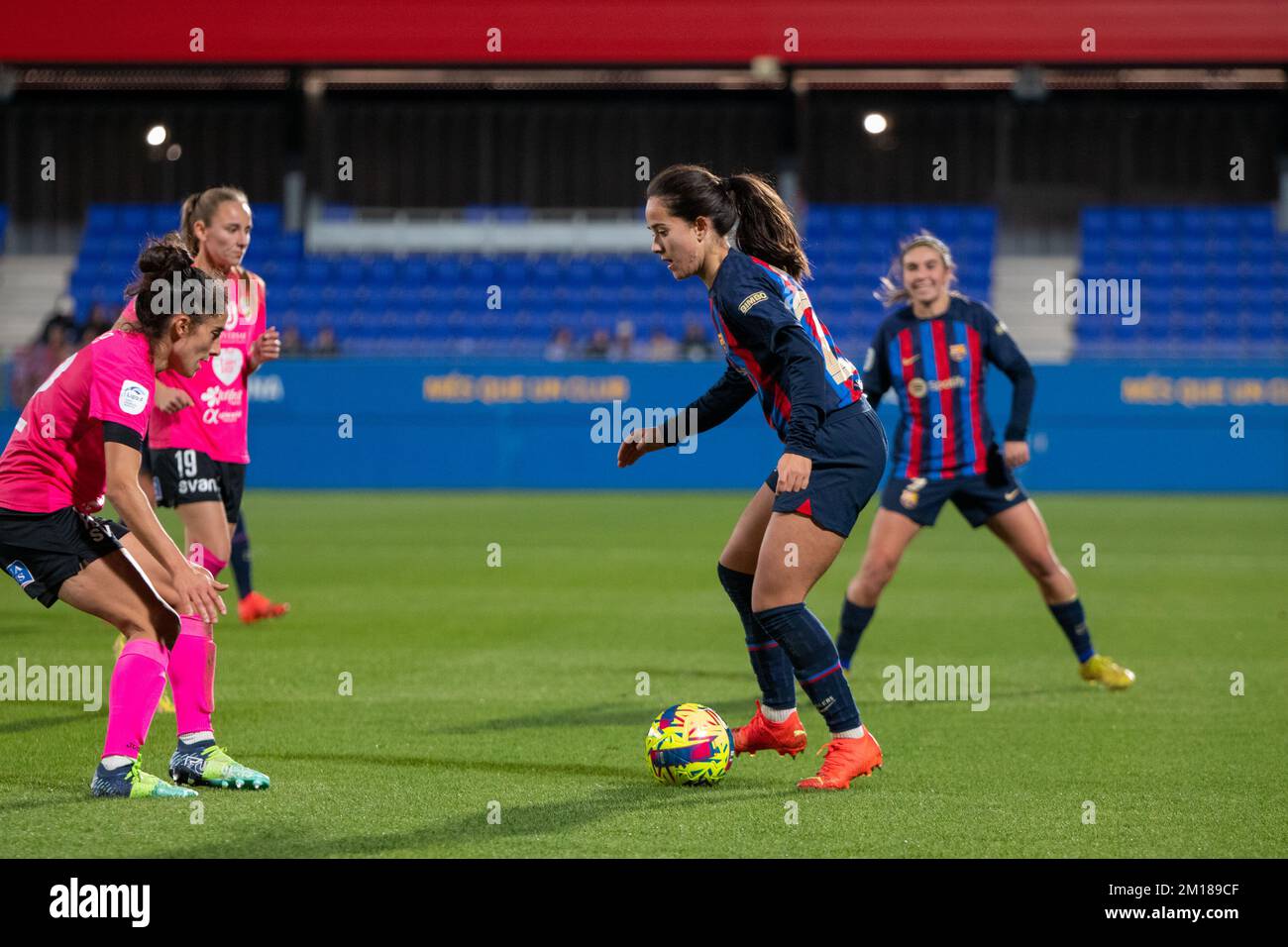 Barcelone, Espagne. 10th décembre 2022. Barcelone, Espagne, 10 décembre 2022: Pendant le match de fin de course de la Ligue F entre le FC Barcelone Femeni et Alhama CF El Pozo à Estadi Johan Cruyff à Barcelone, Espagne (Unnati Naidu/SPP) crédit: SPP Sport presse photo. /Alamy Live News Banque D'Images