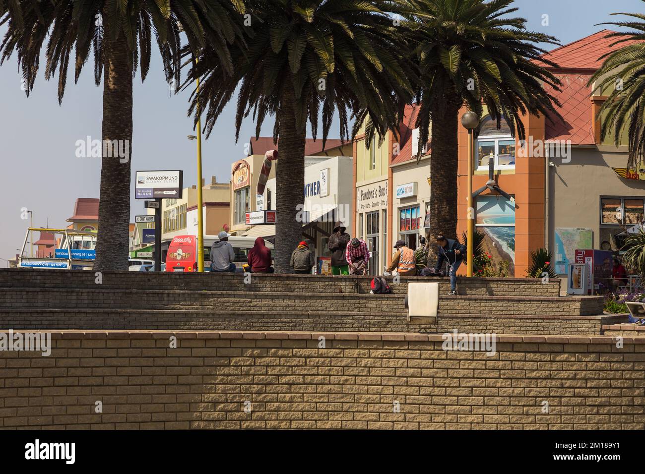 Swakopmund, Namibie - 03 octobre 2018 : promenade à Swakopmund. Végétation exotique. Banque D'Images