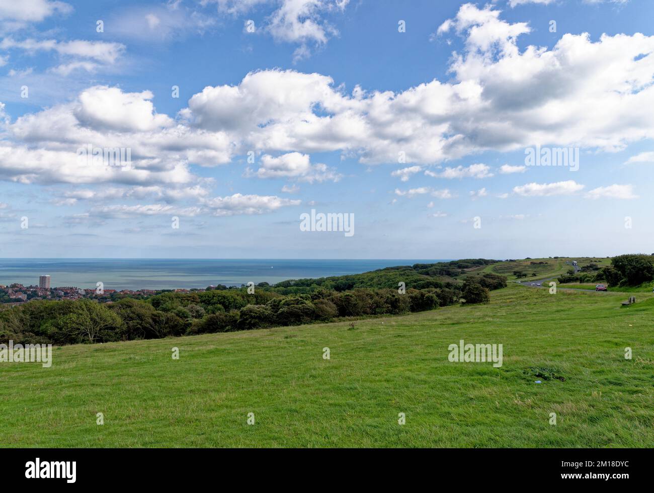 Vue de South Downs près de Beachy Head en regardant le long de la côte - Beachy Head près d'Eastbourne. East Sussex. Angleterre - Royaume-Uni Banque D'Images