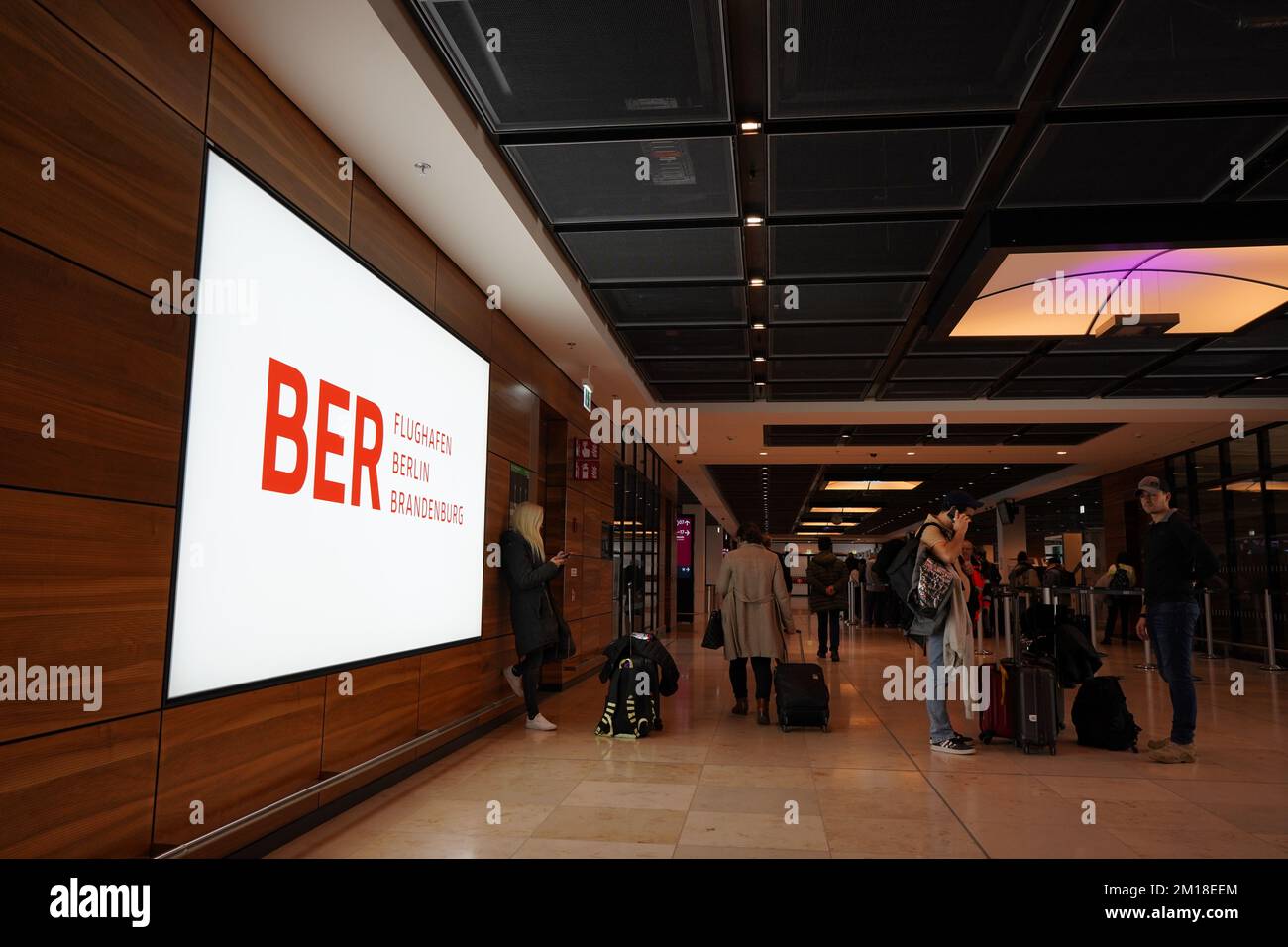 Salon des départs de l'aéroport de Brandebourg de Berlin Banque D'Images