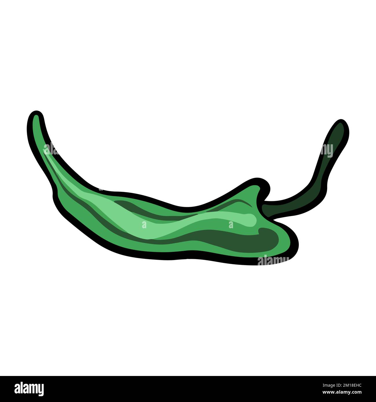 Poivrons de dessin animé. Poivron vert et chaud, poivron, légumes de ferme juteux. Illustration de Vecteur