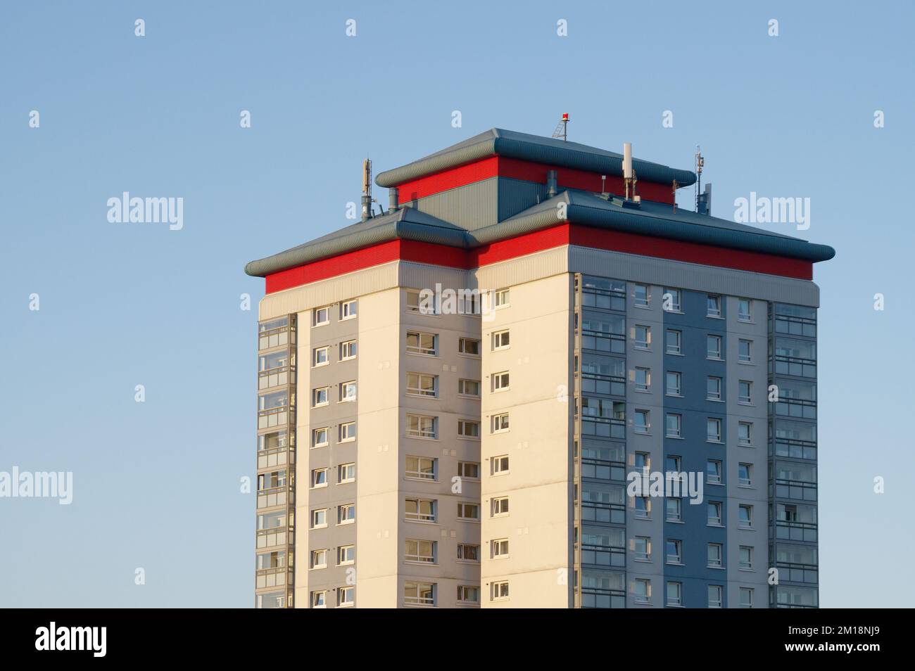 Les appartements du conseil dans les logements pauvres avec de nombreuses questions de protection sociale à Linwood Banque D'Images