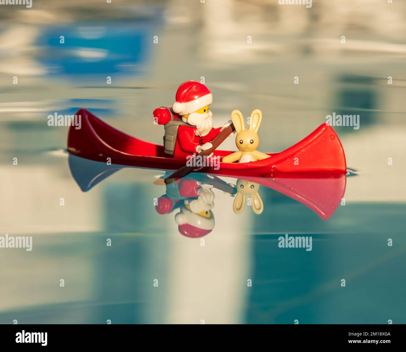 Clause LEGO minifigure Santa en vacances Banque D'Images