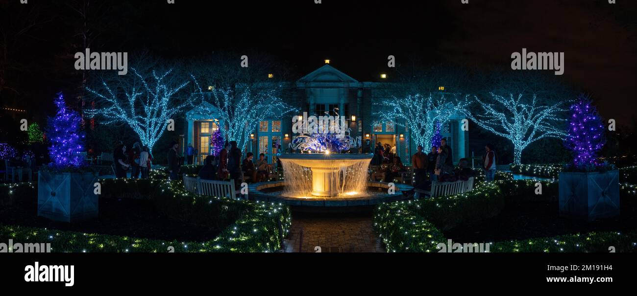 Un rassemblement de vacances au jardin botanique d'Atlanta Banque D'Images