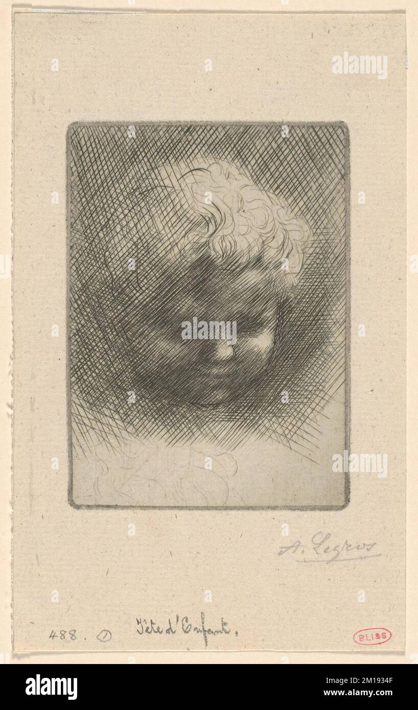 Tête d'enfant , bébés, Alphonse Legros (1837-1911) Banque D'Images