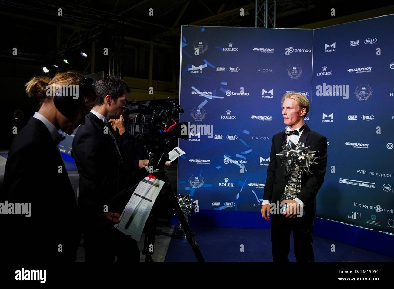 Gustafsson Viktor, FIA Karting Championnat du monde - KZ, portrait, interview de TikTok lors de la cérémonie de remise du Prix FIA 2022 à Fiere de Bologne, on 9 décembre 2022 à Bologne, Italie - photo Lia Mancini / DPPI Banque D'Images