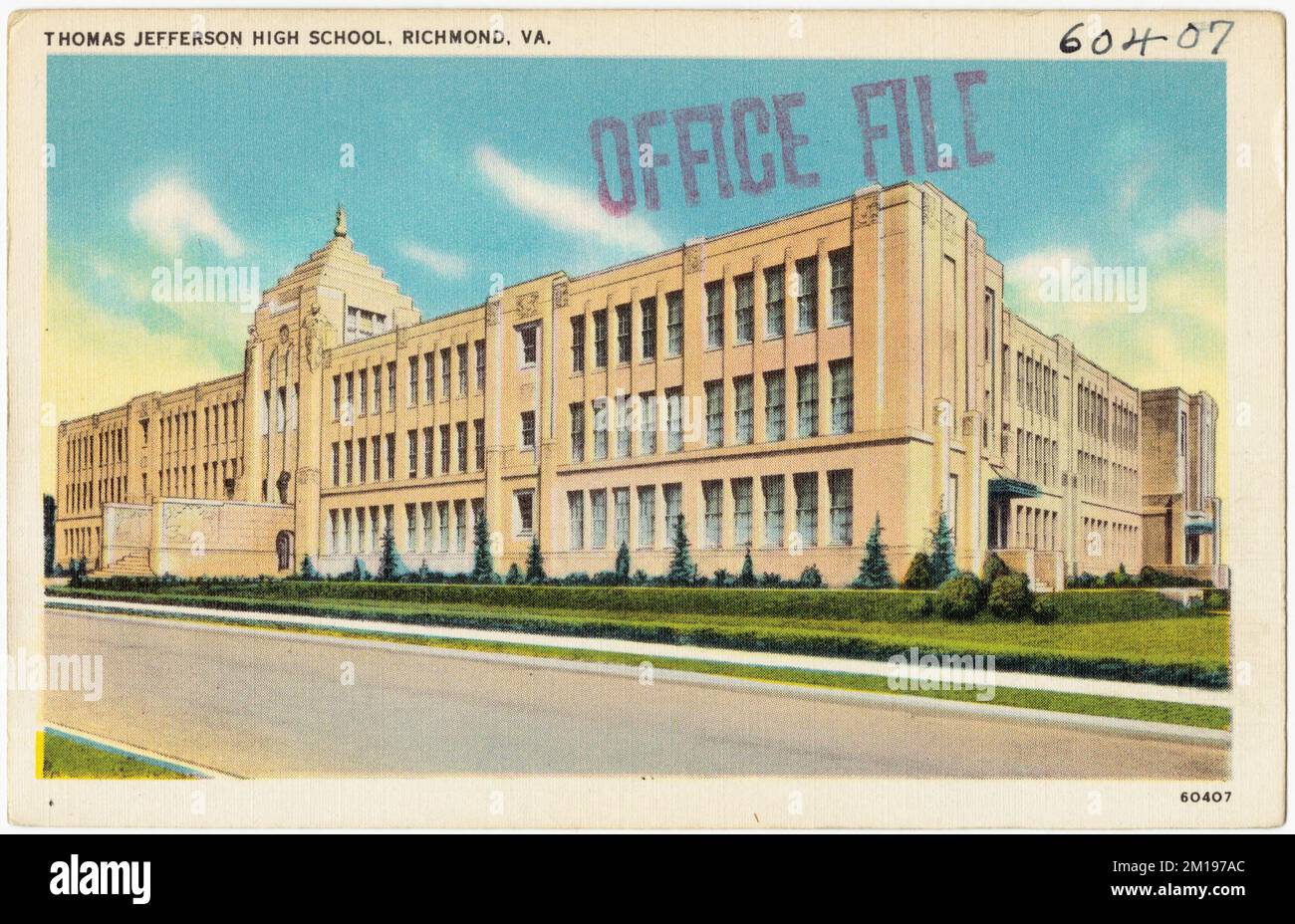 Thomas Jefferson High School, Richmond, Virginie. , Ecoles, Collection des frères Tichnor, cartes postales des États-Unis Banque D'Images