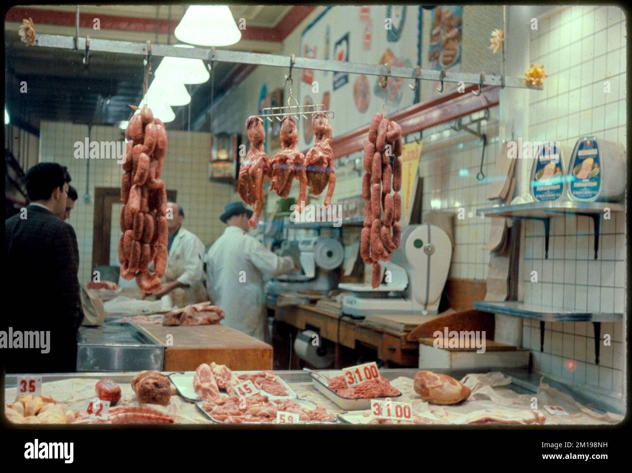 Trois livres s'il vous plaît, Butcher boutiques. Collection Edmund L. Mitchell Banque D'Images