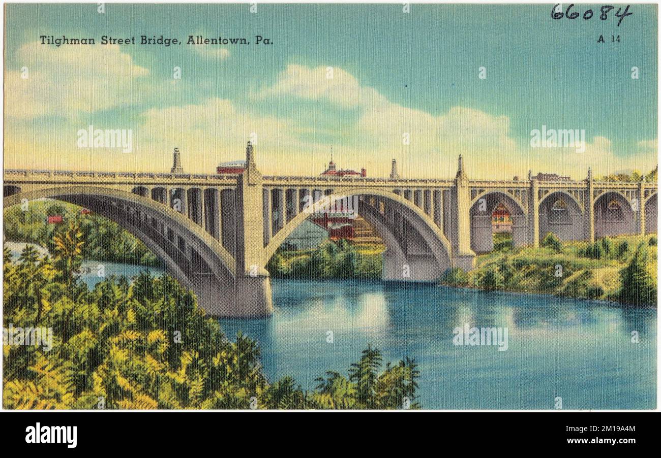 Pont de la rue Tilghman, Allenstown, Pennsylvanie. , Bridges, Tichnor Brothers Collection, cartes postales des États-Unis Banque D'Images