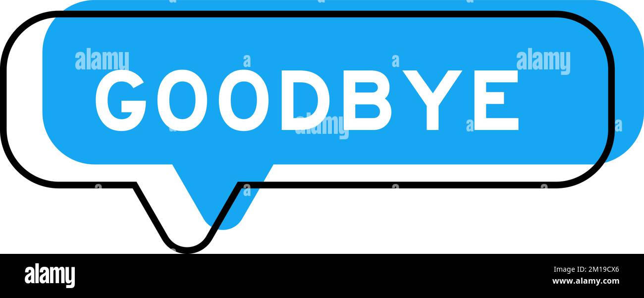 Bannière vocale et teinte bleue avec le mot Au revoir sur fond blanc Illustration de Vecteur