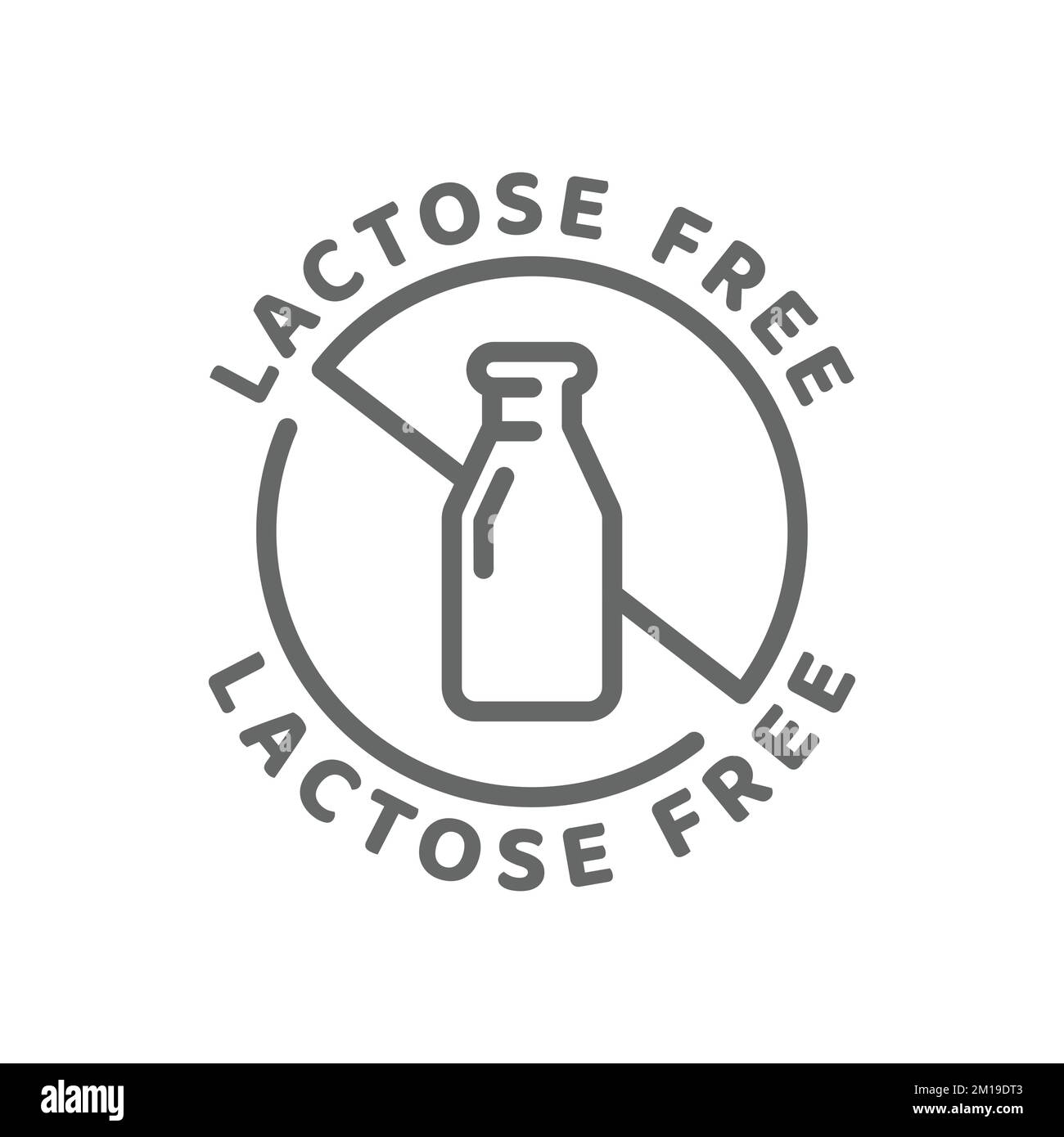 Icône vecteur sans lactose. Badge d'étiquette des ingrédients, pas de produits laitiers. Illustration de Vecteur