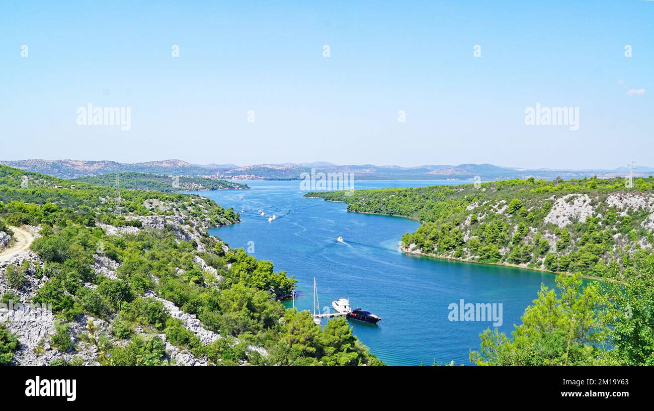 Vue sur les jardins, les rues et les ruelles de Zadar, Dalmatie en Croatie, Europe Banque D'Images