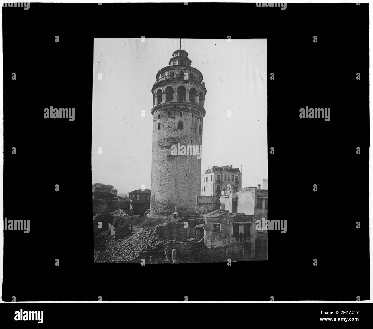 Turquie. Constantinople. Tour de Galata. Construit en 1348. Tour de feu , Tours. Collection Nicholas Catsimpolas Banque D'Images