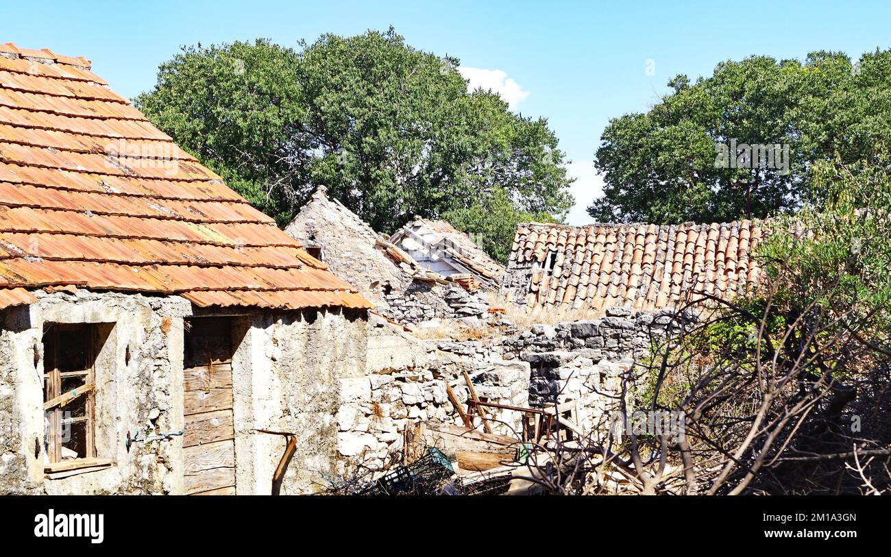 Vue sur les jardins, les rues et les ruelles de Zadar, Dalmatie en Croatie, Europe Banque D'Images