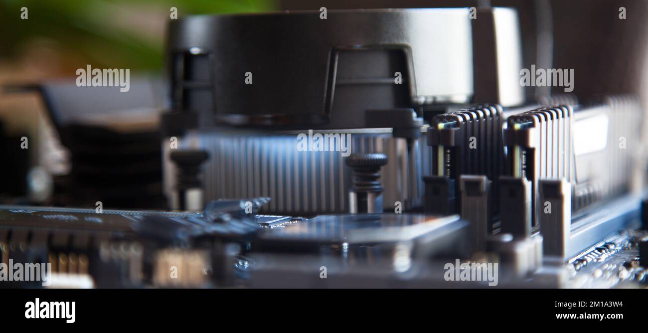 Super performance, circuit électronique de nouvelle génération noir et carte mère puissante pour jeux pour ordinateur Banque D'Images