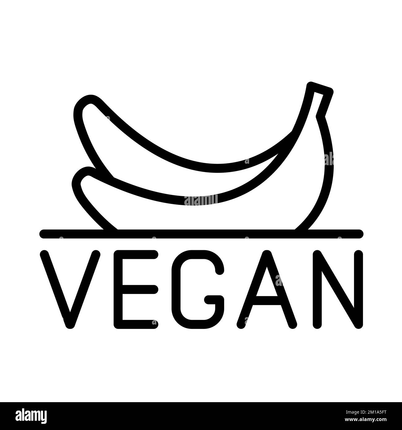 icône de logo de ligne vegan isolée sur blanc Illustration de Vecteur