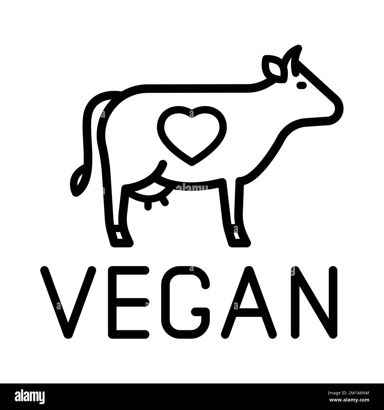 logo de contour vegan icône isolée sur blanc Illustration de Vecteur