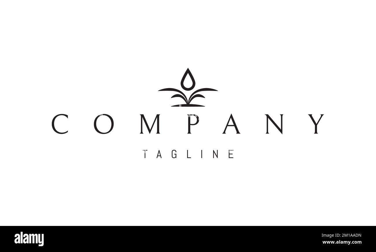 Logo vectoriel sur lequel une image abstraite d'une fontaine battue d'eau et une goutte d'eau du dessus. Illustration de Vecteur