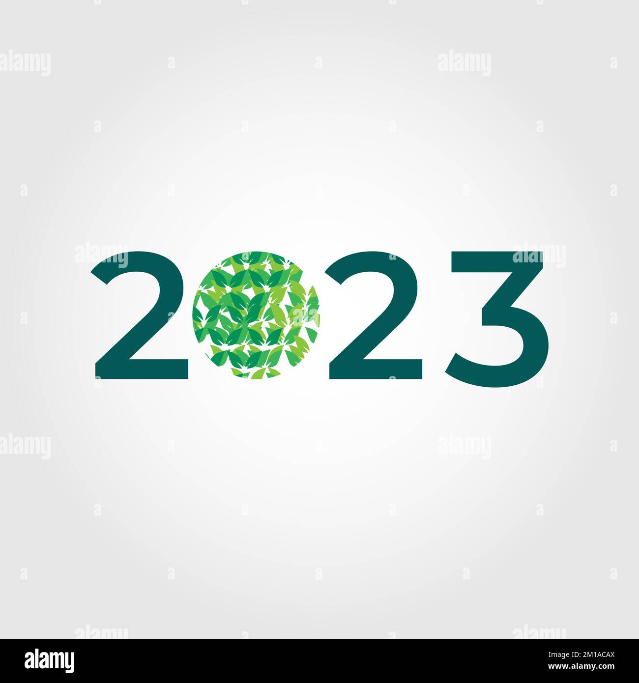2023. Numéro vert isolé sur le bakcground blanc Illustration de Vecteur