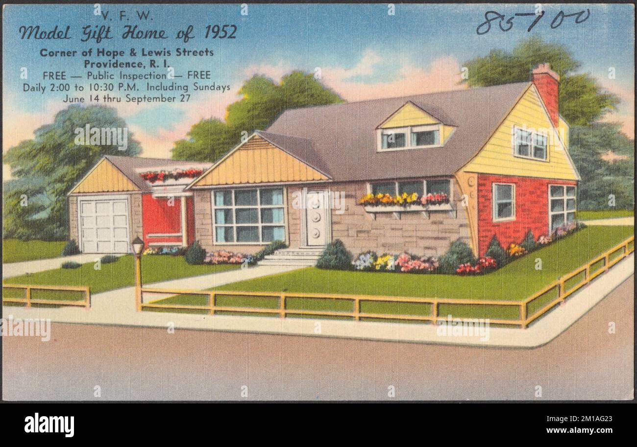 V. F. W. modèle maison de cadeau de 1952 , maisons modèles, Collection de  frères Tichnor, cartes postales des États-Unis Photo Stock - Alamy
