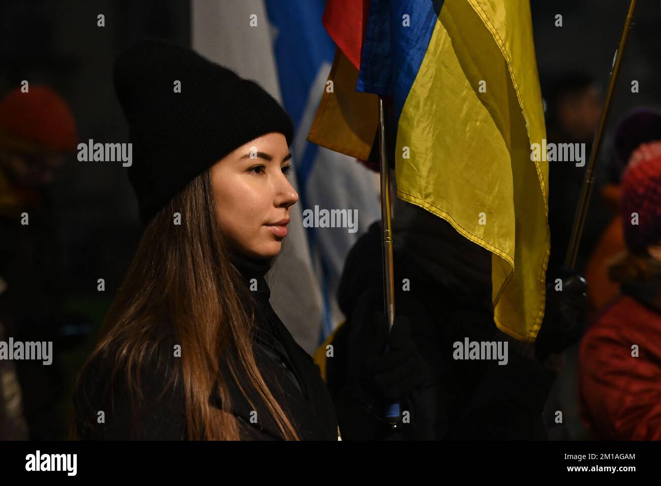 Londres, Royaume-Uni. 11th décembre 2022. L'Ukraine se bat contre le froid de l'hiver. La Russie se retira des tactiques cruelles pour geler l'ukrainien à mort. Mais les Ukrainiens sont forts et ils vont gagner cette bataille. La guerre est horrible. Nous avons également vu l'OTAN menée par les États-Unis perdre la guerre en Afghanistan. Les Américains volent ouvertement les 8 milliards de dollars afghans pour geler et enliser les civils et les enfants afghans. Crédit : voir Li/Picture Capital/Alamy Live News Banque D'Images